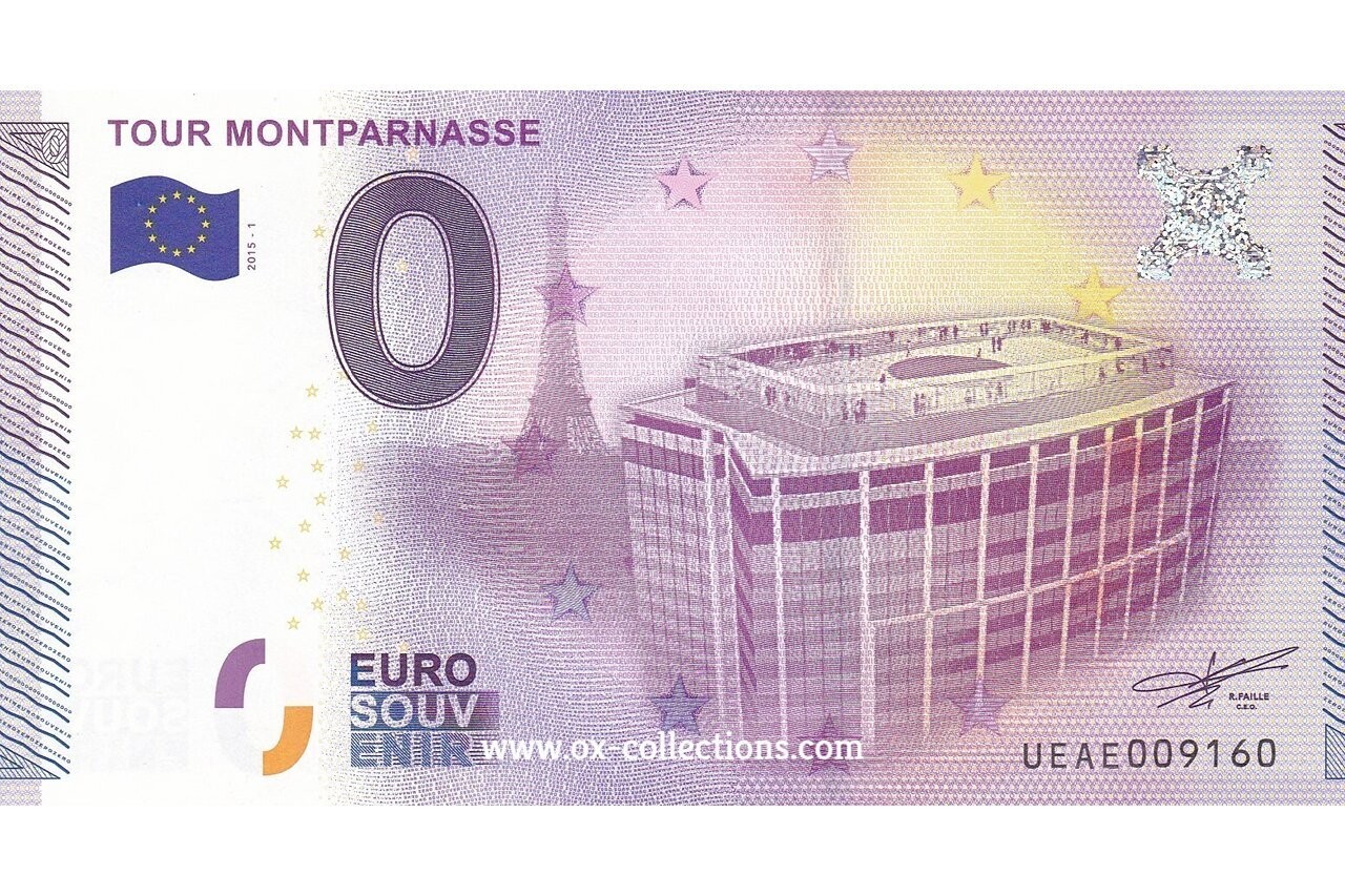0 Euro-Schein Tour Montparnasse 2015-1 Souvenir