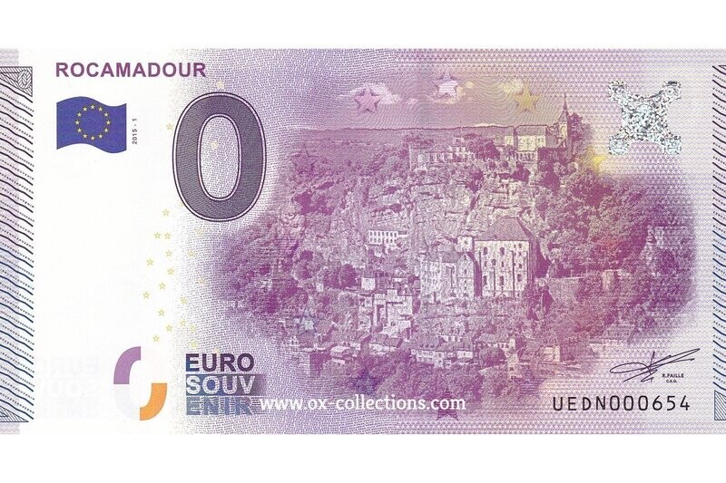 0 Euro-Schein Rocamadour 2015-1 Souvenir
