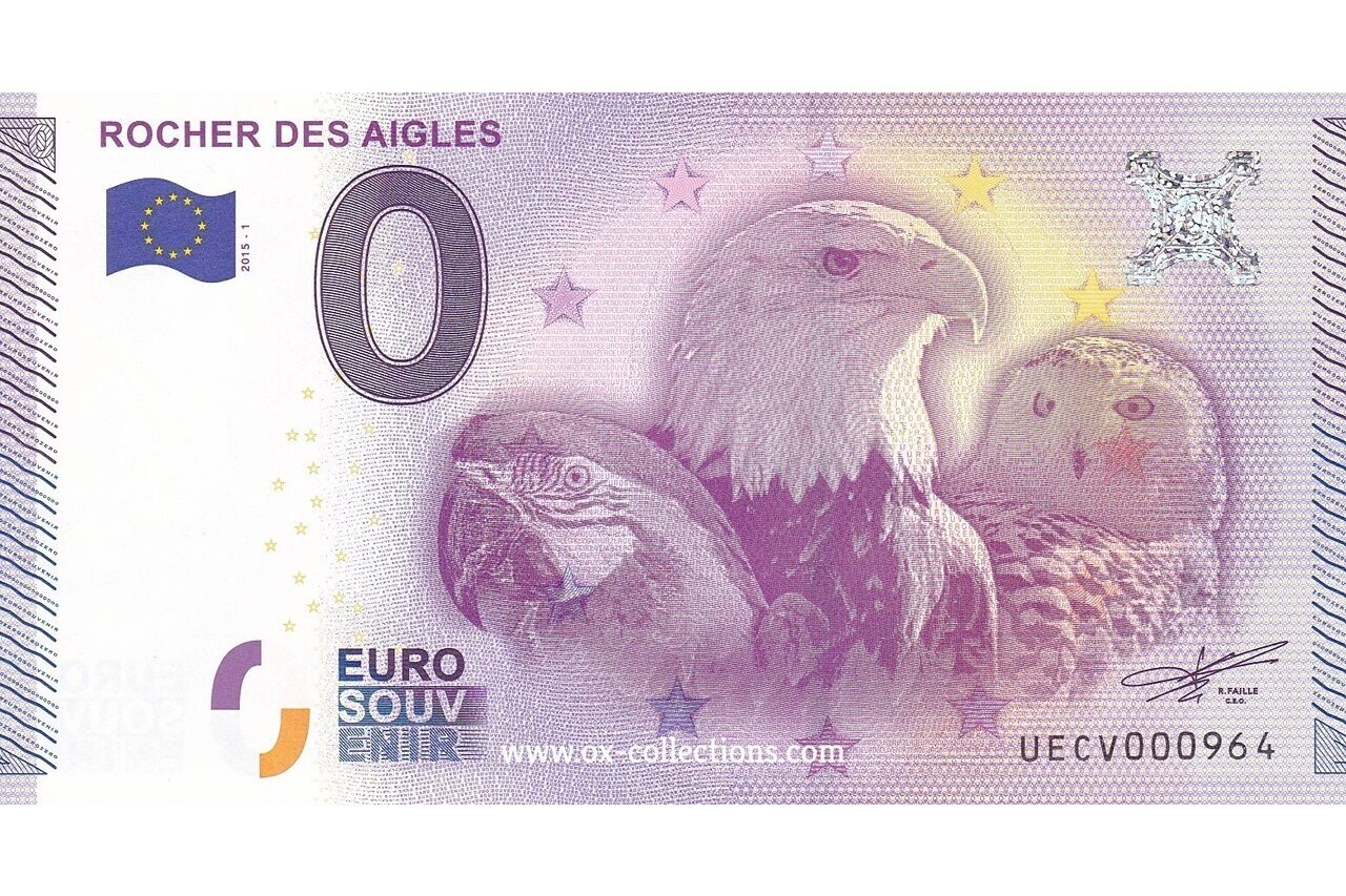 0 Euro-Schein Rocher des Aigles 2015-1 Souvenir