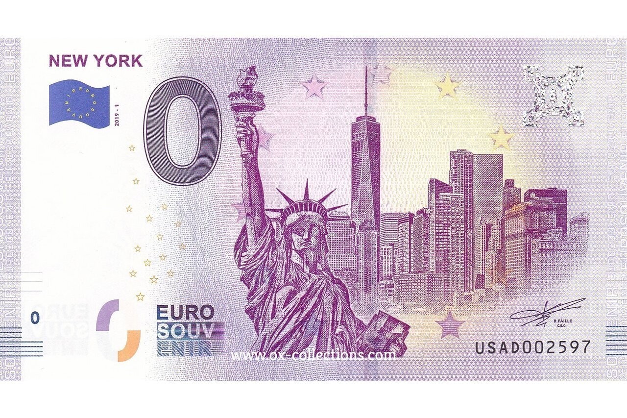 0 Euro-Schein New York 2019-1 Souvenir