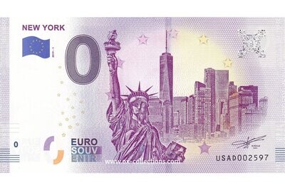 0 Euro-Schein New York 2019-1 Souvenir
