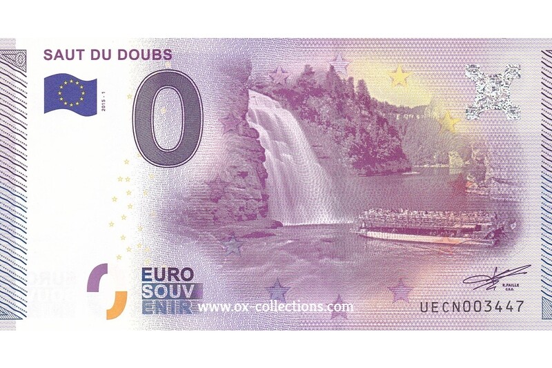 0 Euro-Schein Saut du Doubs 2015-1 Souvenir