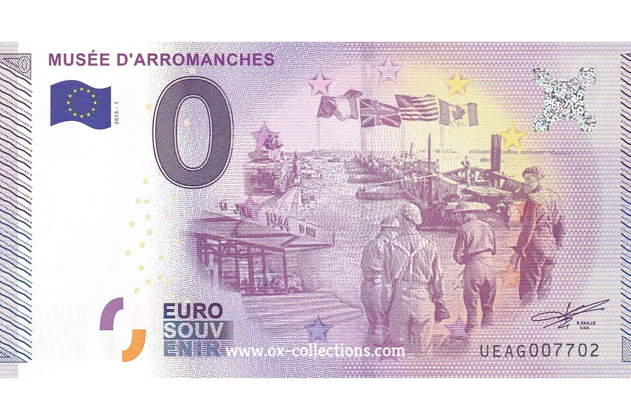 0 Euro-Schein Musée d'Arromanches 2015-1 Souvenir