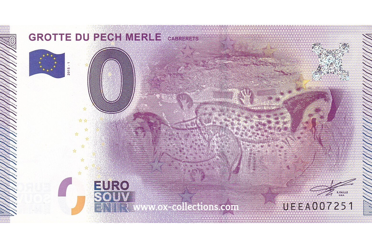 Billet 0 euro Grotte du Pech Merle 2015-1 souvenir