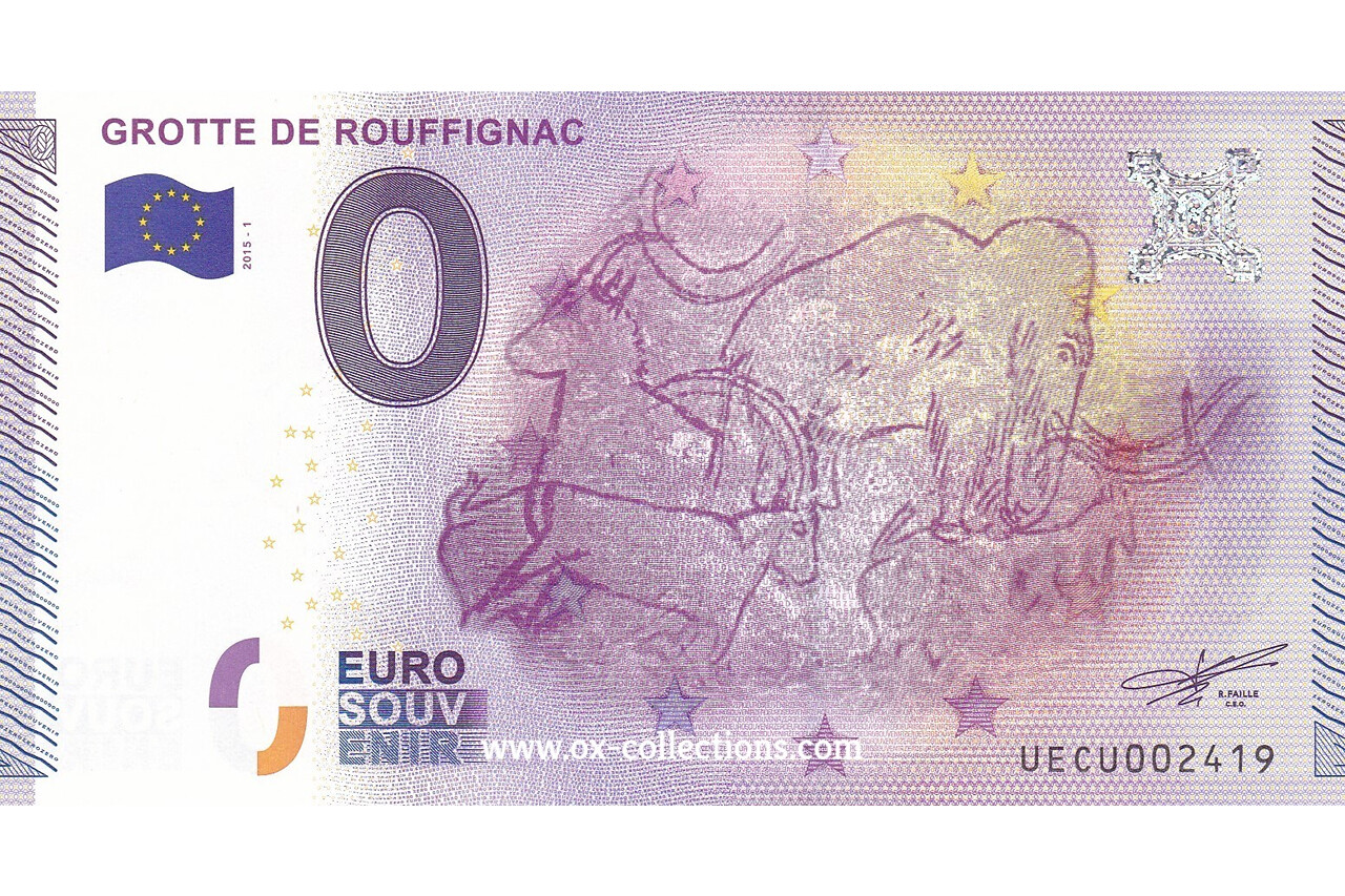 0 Euro-Schein Grotte de Rouffignac 2015-1 Souvenir