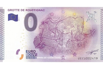 Billet 0 euro Grotte de Rouffignac 2015-1 souvenir