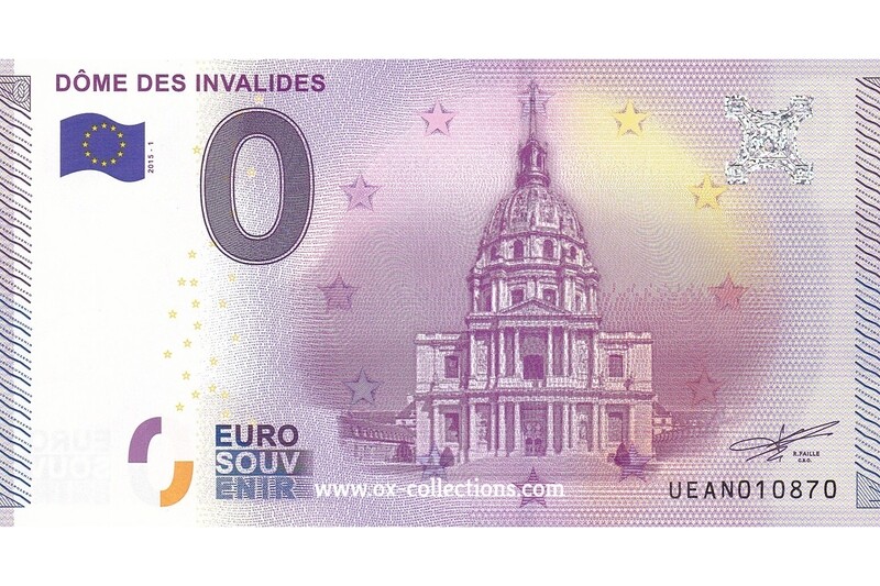 0 Euro-Schein Dôme des Invalides 2015-1 Souvenir