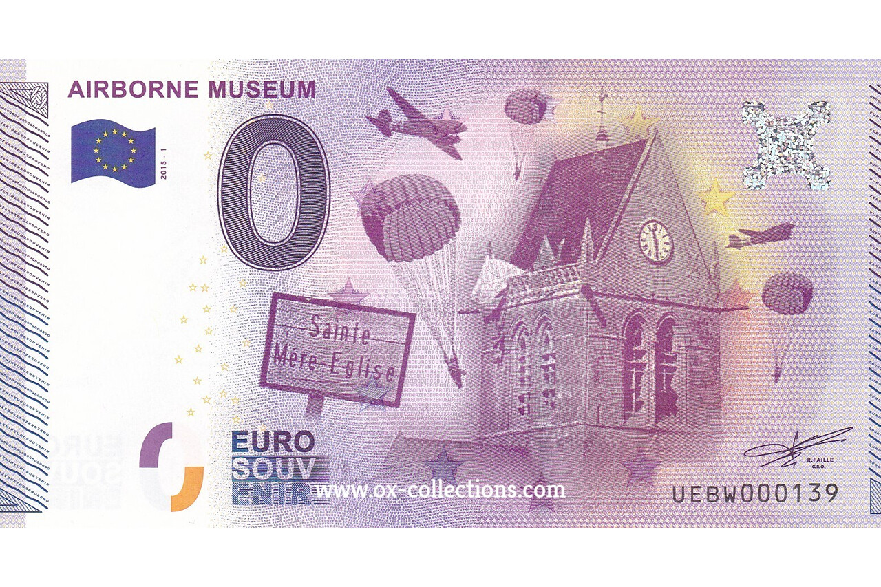 0 Euro-Schein Airborne Museum 2015-1 Souvenir