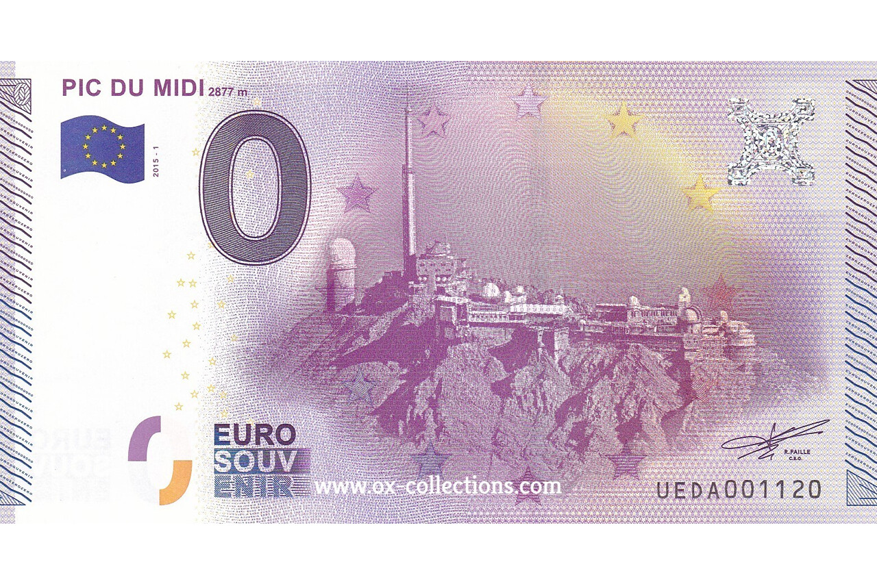 0 Euro-Schein Pic du Midi 2015-1 Souvenir