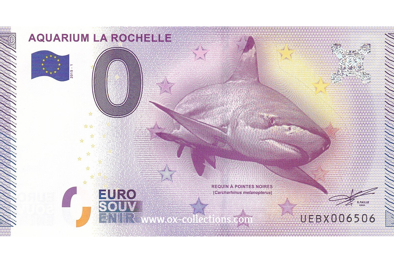 Billet 0 euro Aquarium La Rochelle 2015-1 souvenir