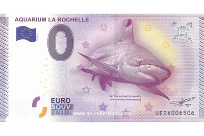 Zero Euro Note Aquarium La Rochelle 2015-1 souvenir