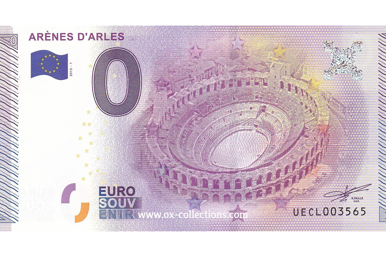 Billet 0 euro Arènes d'Arles 2015-1 souvenir