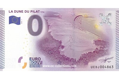 Zero Euro Note La Dune du Pilat 2015-1 souvenir
