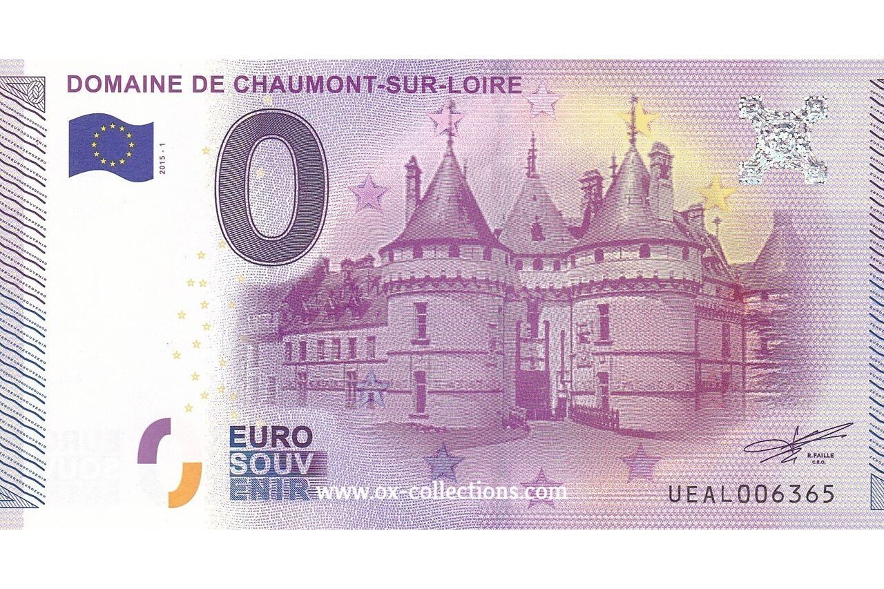 0 Euro-Schein Domaine de Chaumont-sur-Loire 2015-1 Souvenir