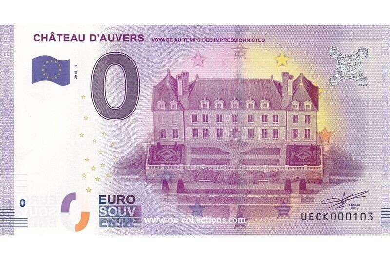 FR - Chรขteau d'Auvers - 2016-01 Zero Euro Note Chรขteau d'Auvers 2016-1 souvenir