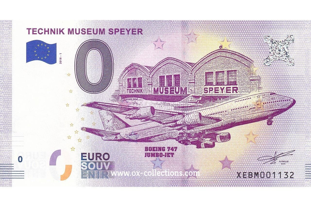 Billet 0 Euro Allemagne 2018 – Musée Speyer – Boeing 747 Jumbo-Jet – Souvenir Avec éléments De Sécurité