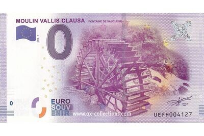 0 Euro-Schein Moulin Vallis Clausa 2016-1 Souvenir