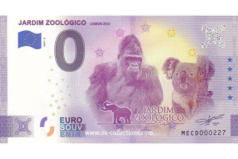 0 Euro-Schein Jardim Zoológico 2021-3 Souvenir