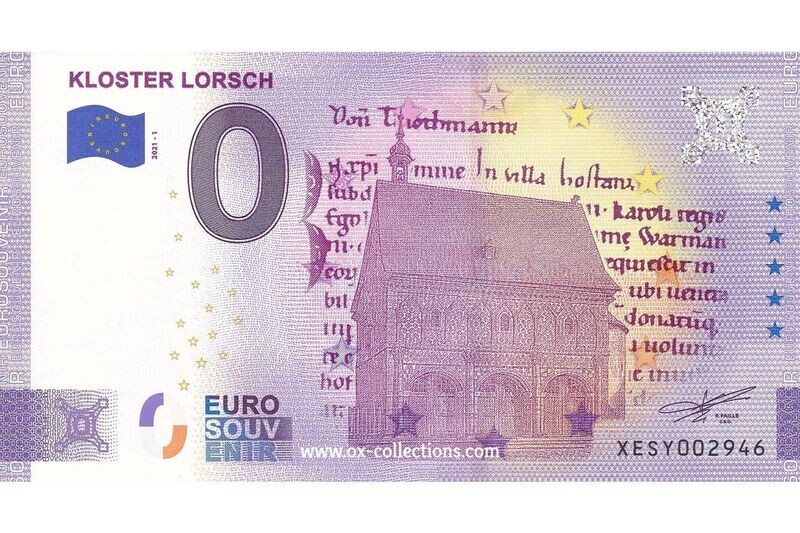 DE - Kloster Lorsch - 2021-01 Zero Euro Note Kloster Lorsch 2021-1 Anni souvenir