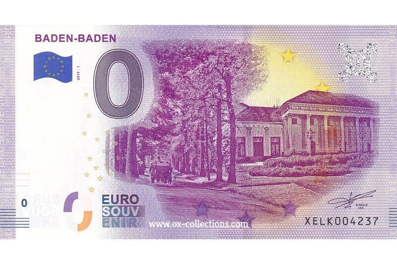 DE - Baden-Baden - 2019-01 0 Euro-Schein Baden-Baden 2019-1 Souvenir