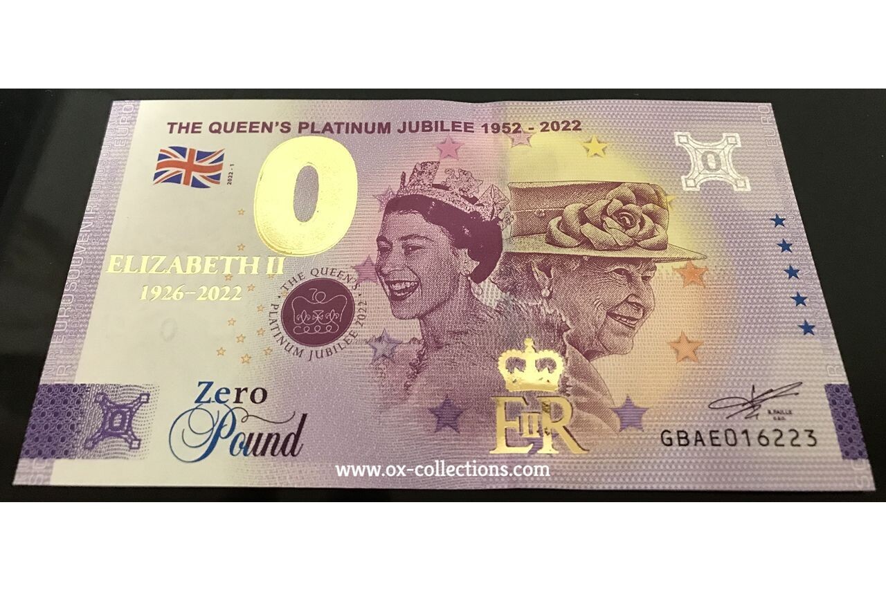 0 Euro Note The Queen's Jubilee GOLD GBAE-2022-1 | Ox