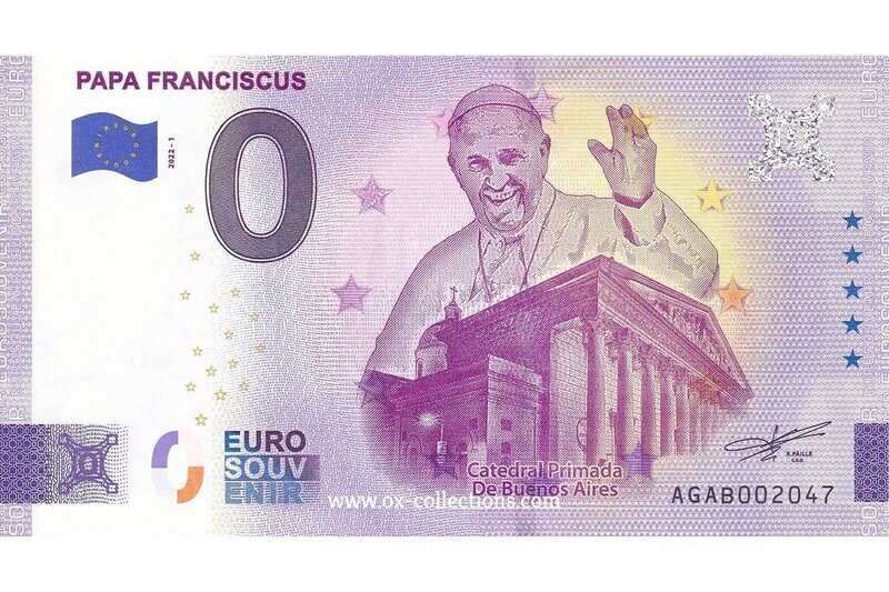 Zero Euro Note Papa Franciscus 2022-1 souvenir