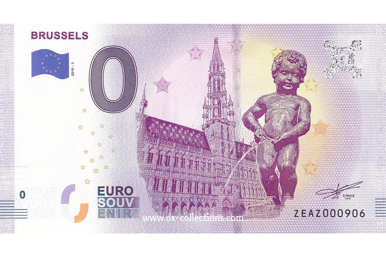 Zero Euro Note Brussels 2019-1 souvenir