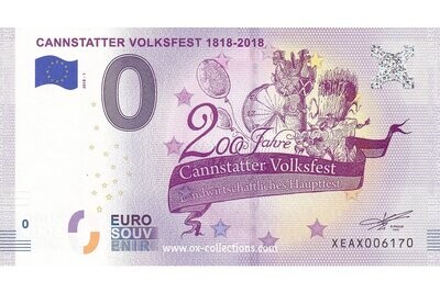 Billet 0 euro Cannstatter Volksfest H1 2018-1 souvenir