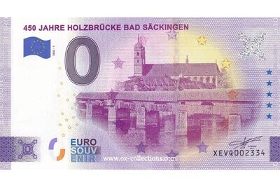 DE - 450 Jahre Holzbrücke - 2022-01 0 Euro-Schein 450 Jahre Holzbrücke 2022-1 Souvenir