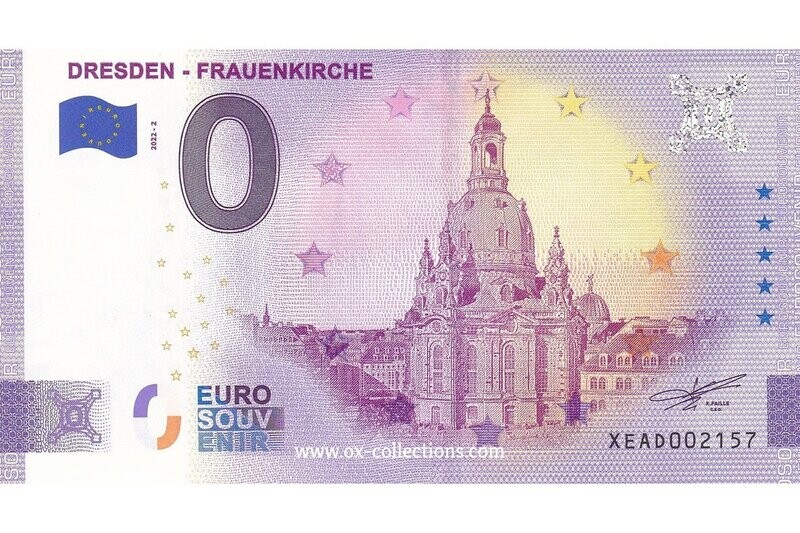 0 Euro-Schein Dresden Frauenkirche 2022-2 Anni