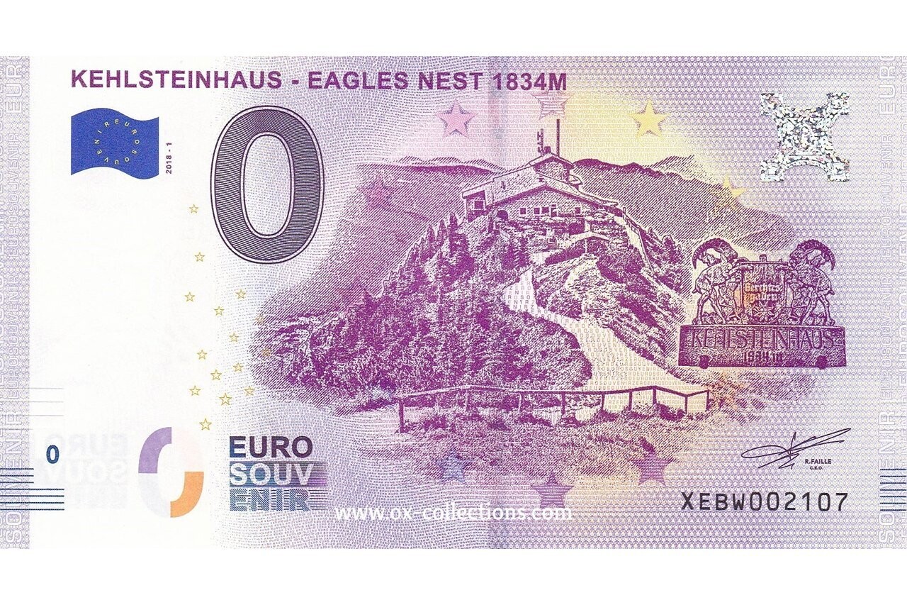 Zero Euro Note Kehlsteinhaus Eagles Nest 2018-1 souvenir