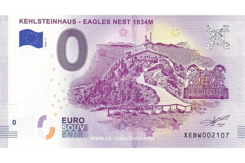 DE - Kehlsteinhaus Eagles Nest - 2018-01 0 Euro-Schein Kehlsteinhaus Eagles Nest 2018-1 Souvenir