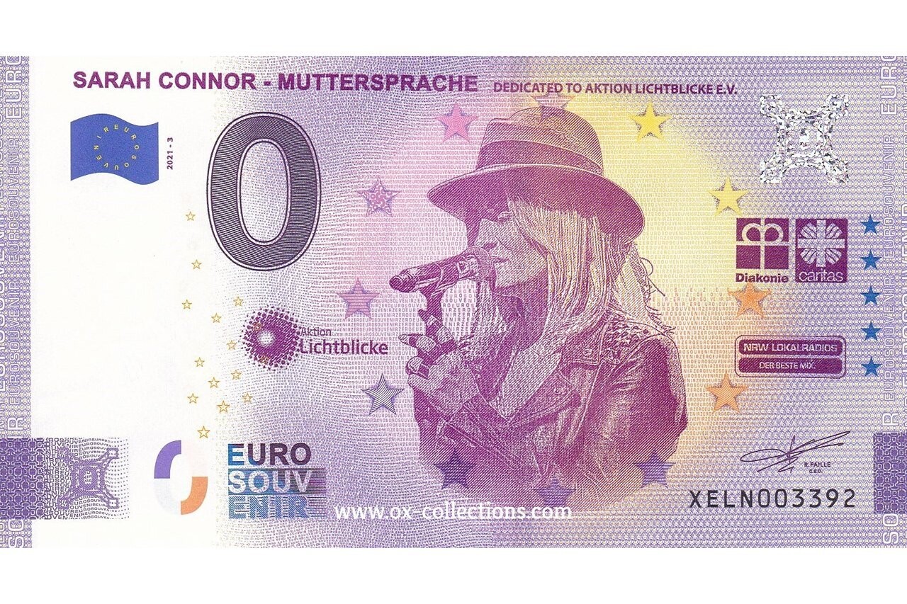 DE - Sarah Connor Muttersprache - 2021-03 0 Euro-Schein Sarah Connor Muttersprache 2021-3 Souvenir