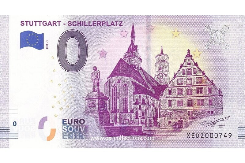 0 Euro-Schein Stuttgart Schillerplatz 2018-1 Souvenir