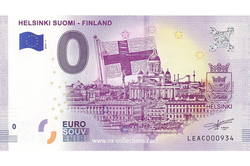 Zero Euro Note Helsinki 2018-1 souvenir