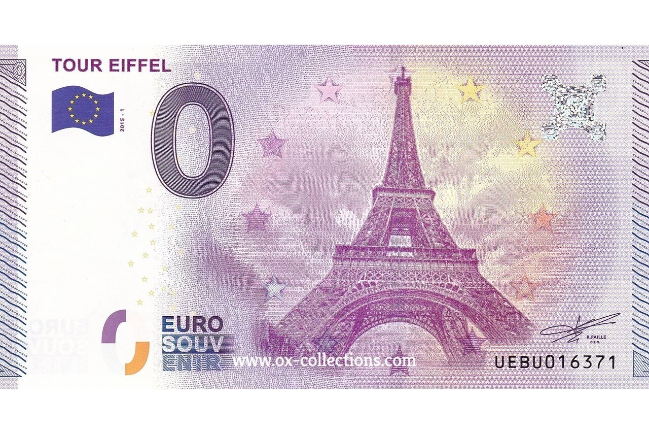 0 Euro-Schein Tour Eiffel 2015-1 Souvenir