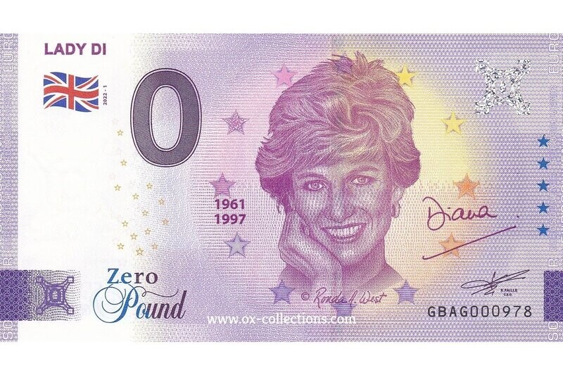 Zero Euro Note Lady Di 2022-1 souvenir