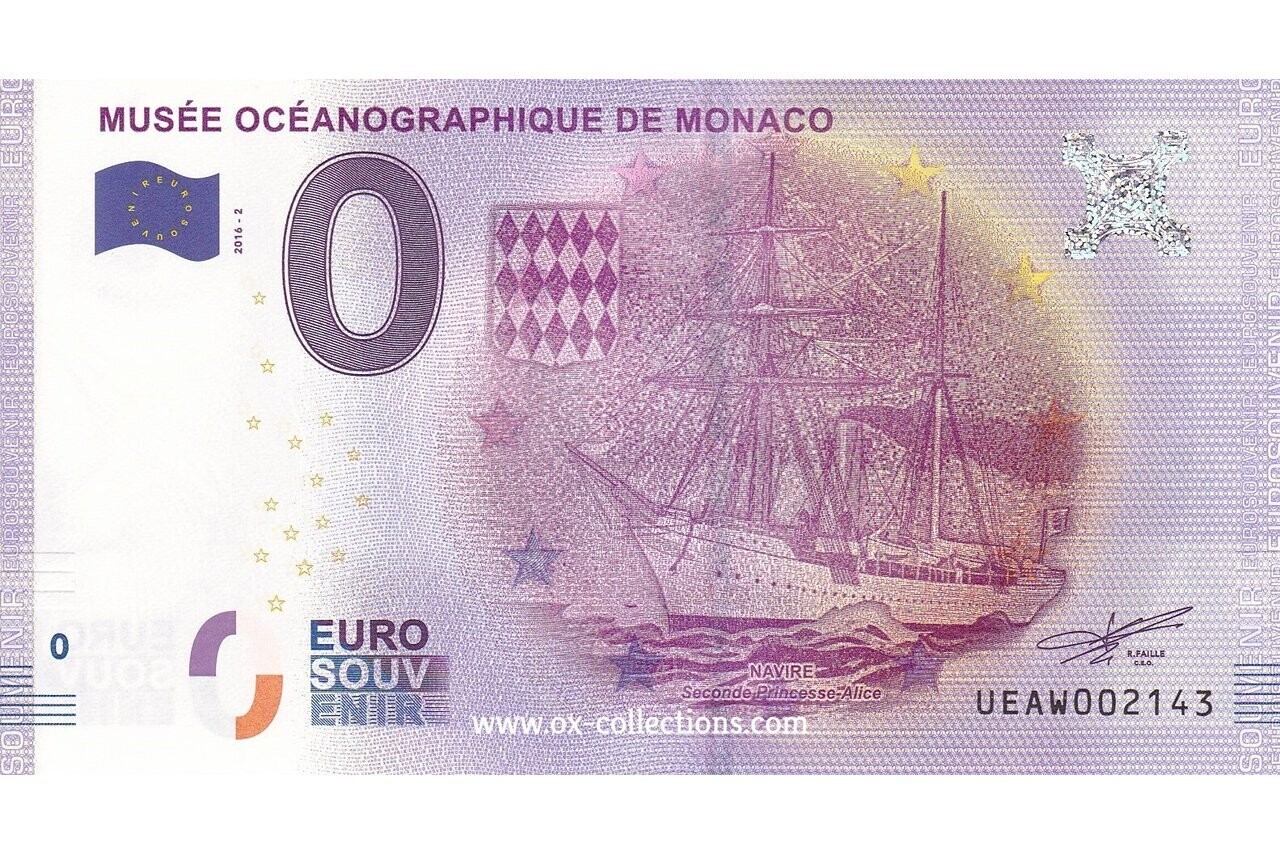 0 Euro-Schein Musée Océanographique 2016-2 Souvenir