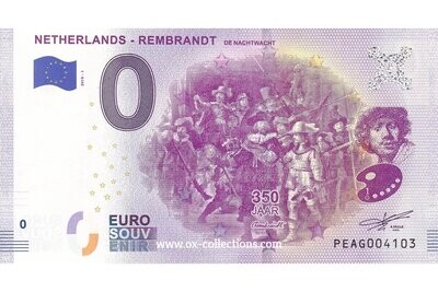 NL - Rembrandt - 2019-01 Billet 0 euro Rembrandt 2019-1 souvenir