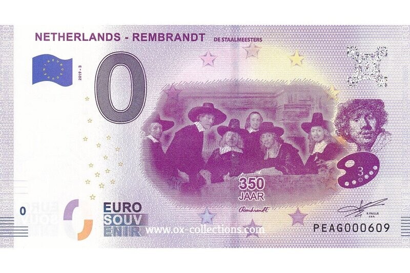 NL - Rembrandt - 2019-03 Billet 0 euro Rembrandt 2019-3 souvenir
