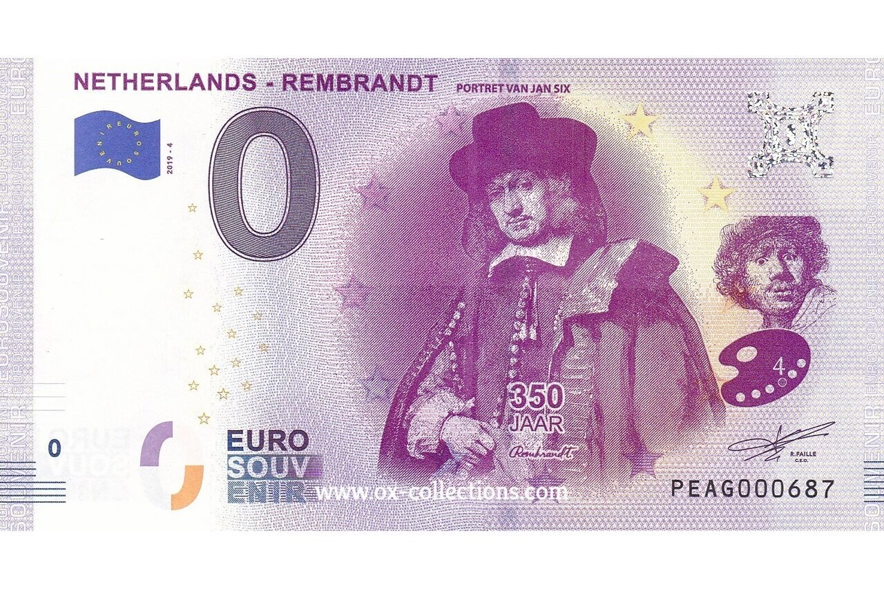 NL - Rembrandt - 2019-04 Zero Euro Note Rembrandt 2019-4 souvenir