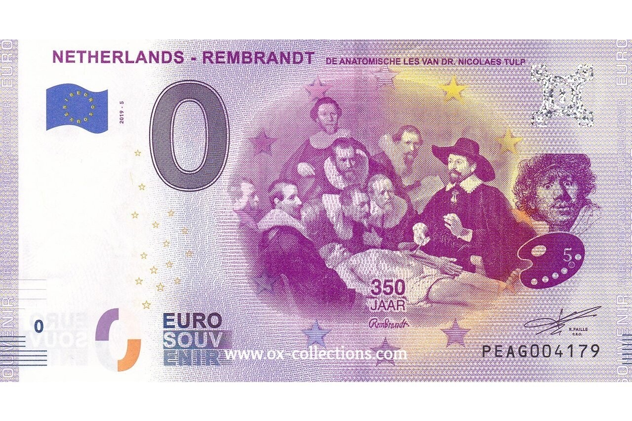 NL - Rembrandt - 2019-05 Billet 0 euro Rembrandt 2019-5 souvenir
