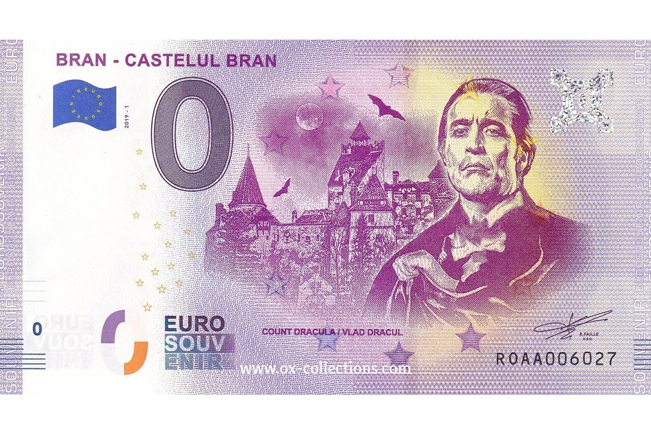 Zero Euro Note Bran Castelul Bran 2019-1 souvenir