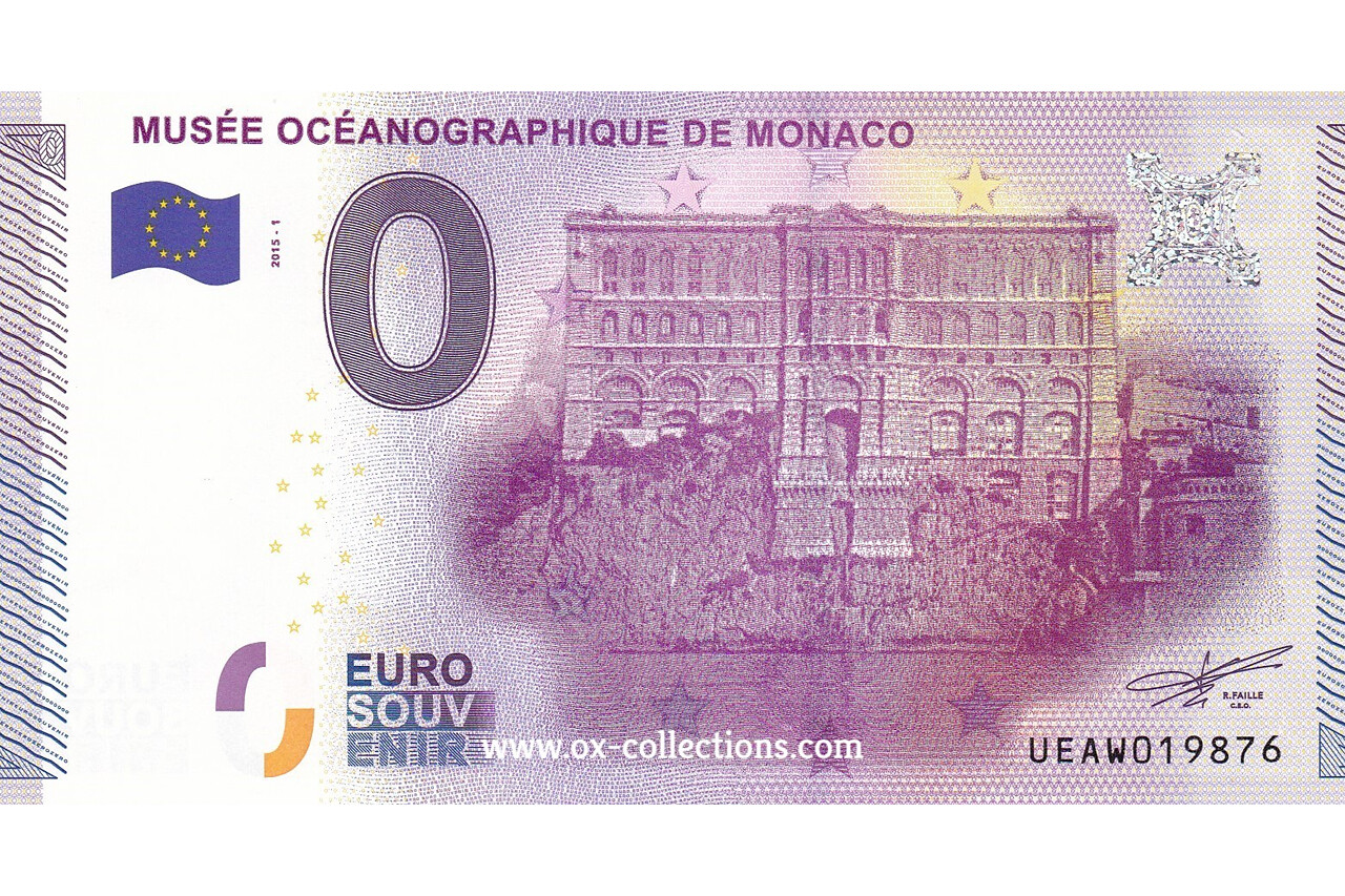 Billet 0 euro Musée Océanographique 2015-1 souvenir