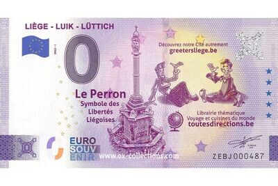 Zero Euro Note Liège Luik Lüttich 2022-1 souvenir