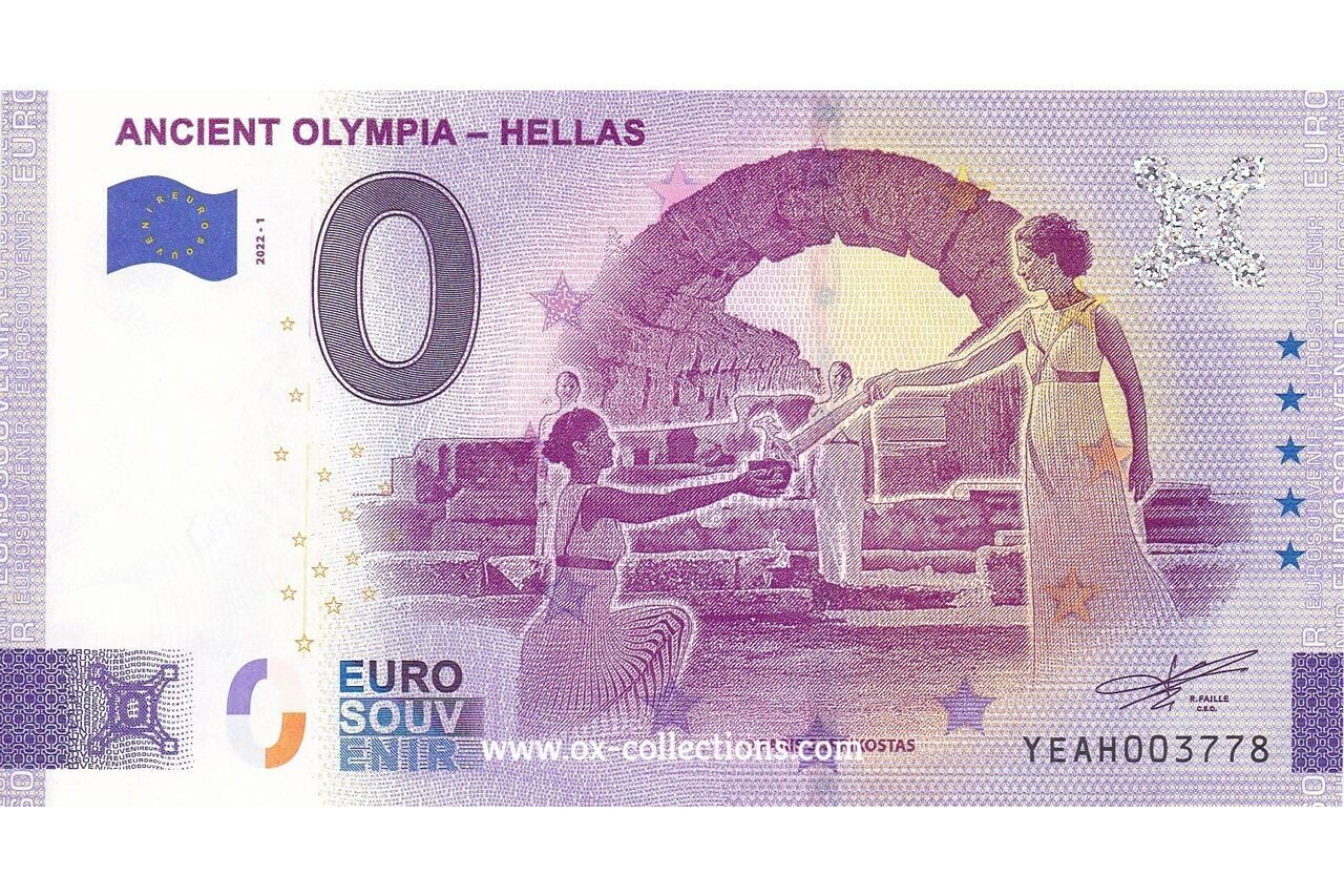 Zero Euro Note Ancient Olympia 2022-1 souvenir