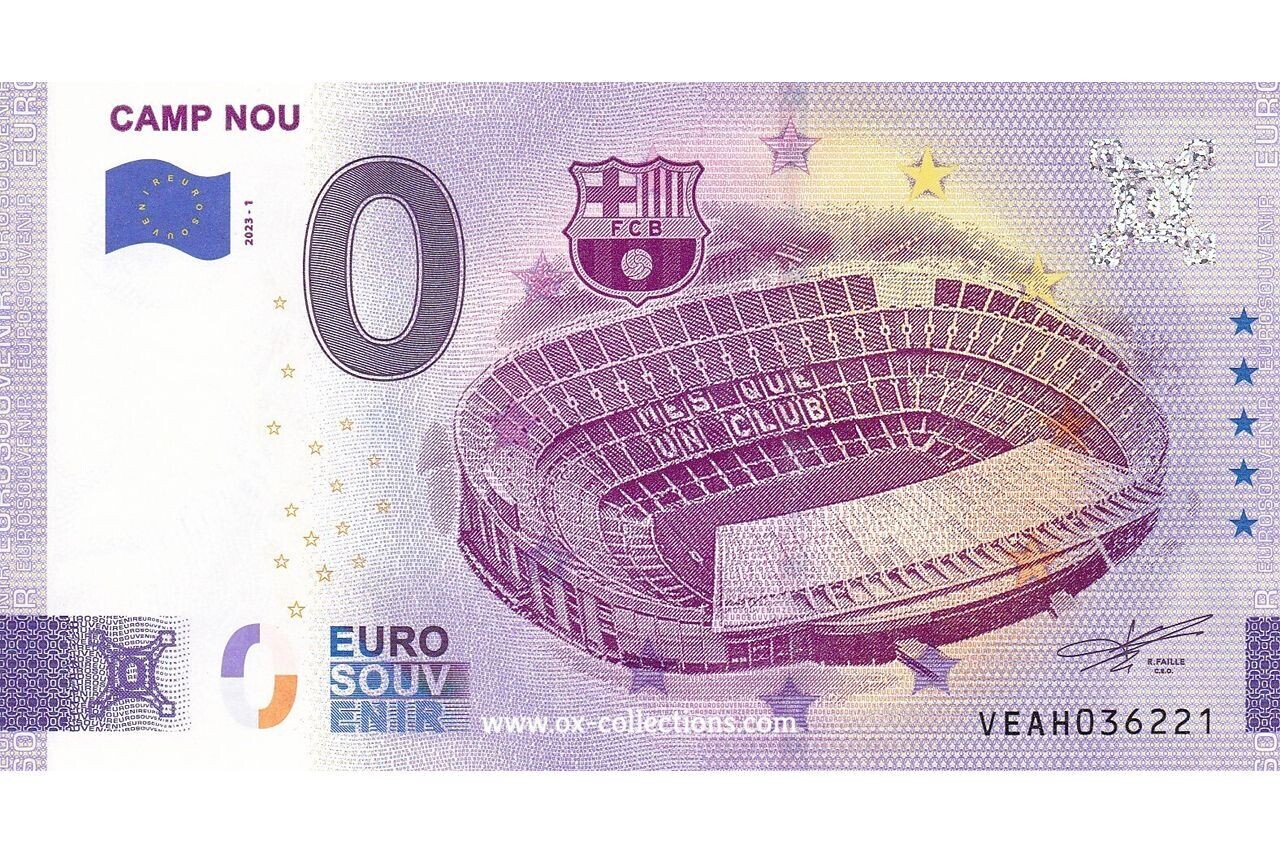 Zero Euro Note Camp Nou 2023-1 souvenir