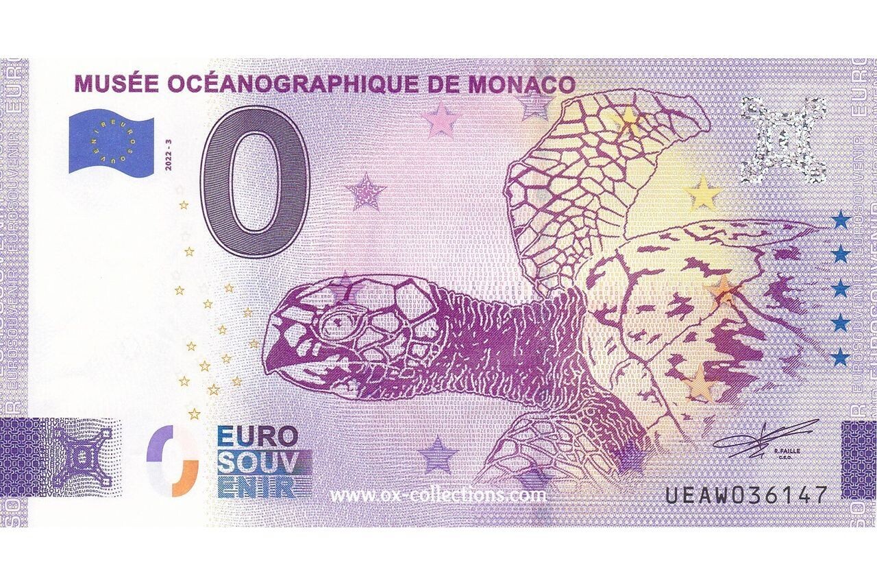 0 Euro-Schein Musée Océanographique 2022-3 Souvenir