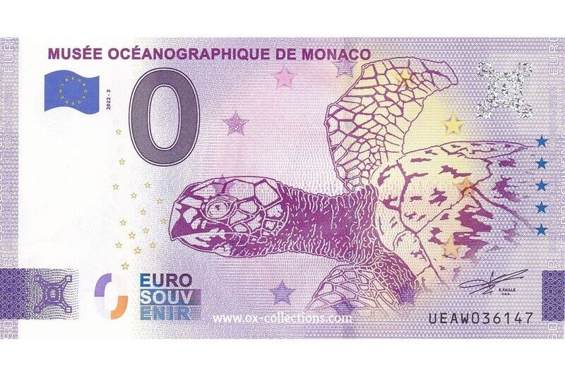0 Euro-Schein Musée Océanographique 2022-3 Souvenir