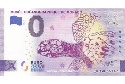 Billet 0 euro Musée Océanographique 2022-3 souvenir